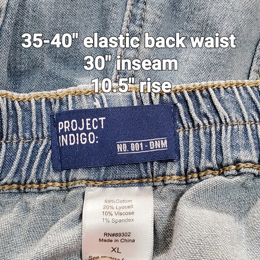 Y2K Utility Wide Leg Cargo Jeans XL Baggy Skater Streetwear Indie Sleeze Frayed - Picture 5 of 6